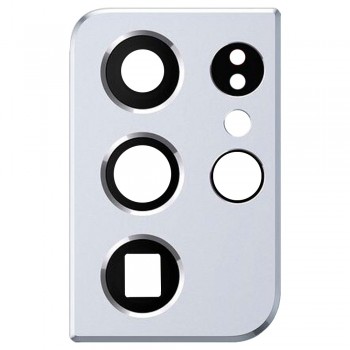 Скло камери для Samsung G998 Galaxy S21 Ultra 5G в рамці (Phantom silver) (Original)