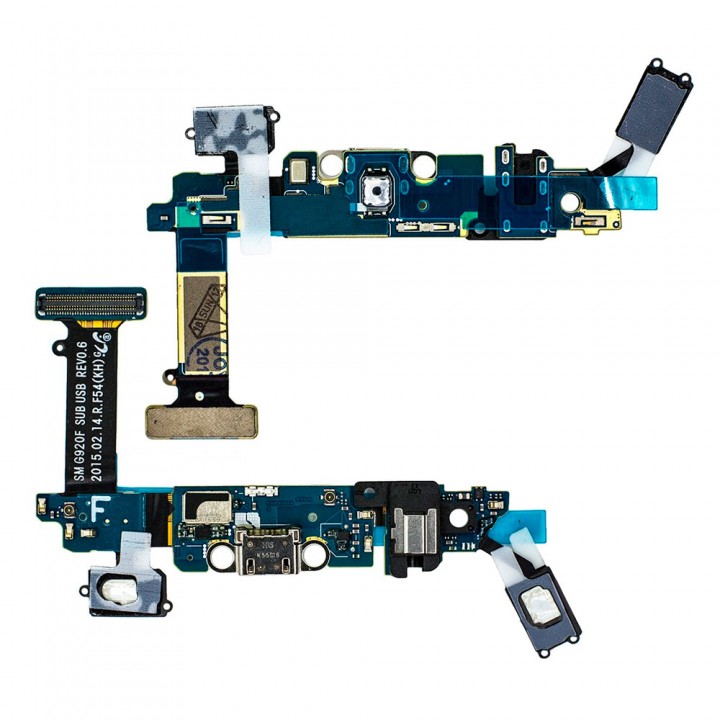 Шлейф для Samsung G920F Galaxy S6 з роз’ємом зарядки та компонентами (REV0.6)