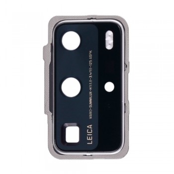 Скло камери для Huawei P40 Pro в рамці (Silver)