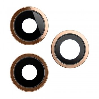 Скло камери для iPhone 11 Pro Max в рамці (Gold)