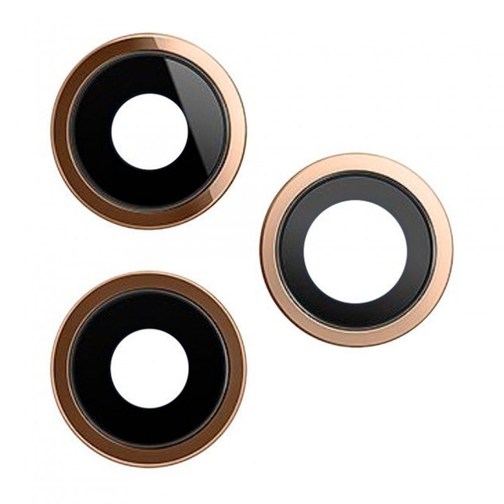 Скло камери для iPhone 11 Pro Max в рамці (Gold)