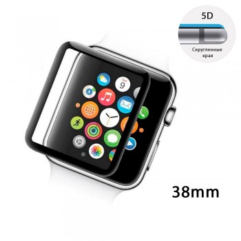 Захисне скло 5D Full Glue для Apple Watch 38mm (Black)