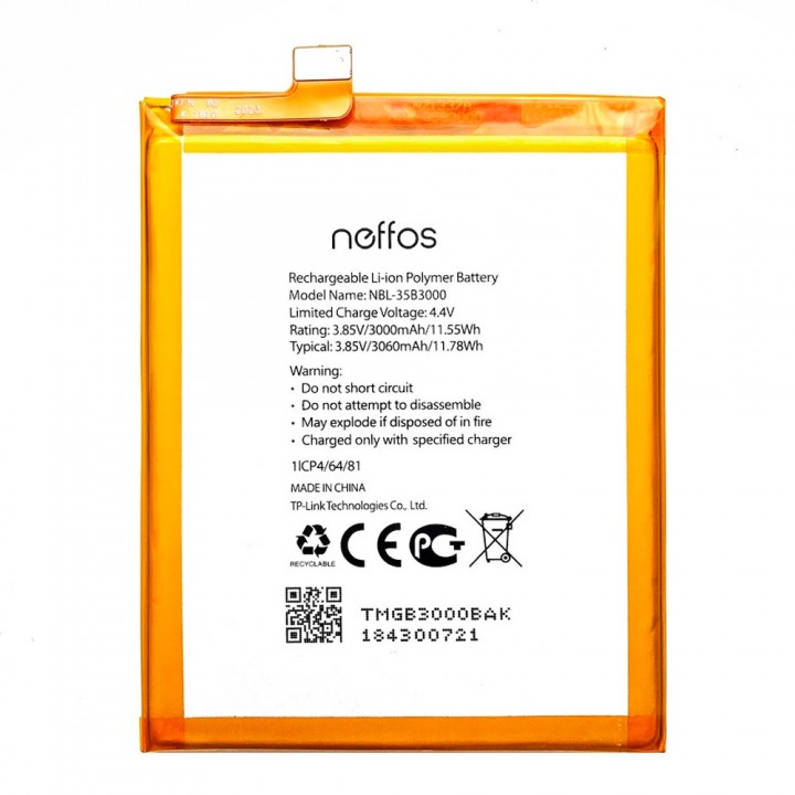 Акумулятор TP-Link Neffos NBL-35B3000 для TP-Link Neffos C7 TP910 / X9 TP913A (3060 mAh)