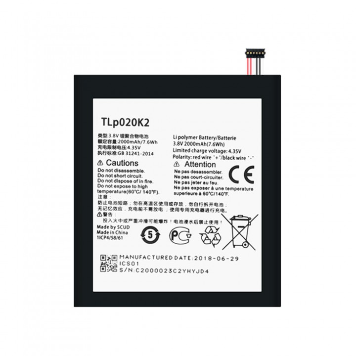 Акумулятор Alcatel TLp020K1 / TLp020K2 (2000 mAh)