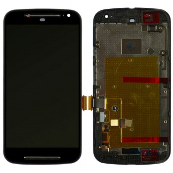 Дисплей для Motorola XT1062 Moto G2 з тачскріном і рамкою (Black)