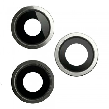 Скло камери для iPhone 12 Pro Max в рамці (Silver) (Original)