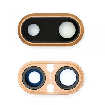Скло камери для iPhone 8 Plus в рамці (Gold)