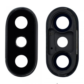 Скло камери для iPhone X в рамці (Space grey)