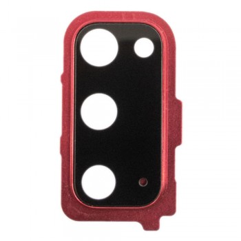 Стекло камеры для Samsung G980 Galaxy S20 в рамке (Aura red) (Original)