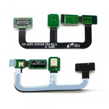 Шлейф для Samsung G928 Galaxy S6 Edge+ з датчиком освітленості та компонентами