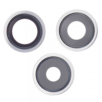 Скло камери для iPhone 13 Pro в рамці (Silver) (Original)